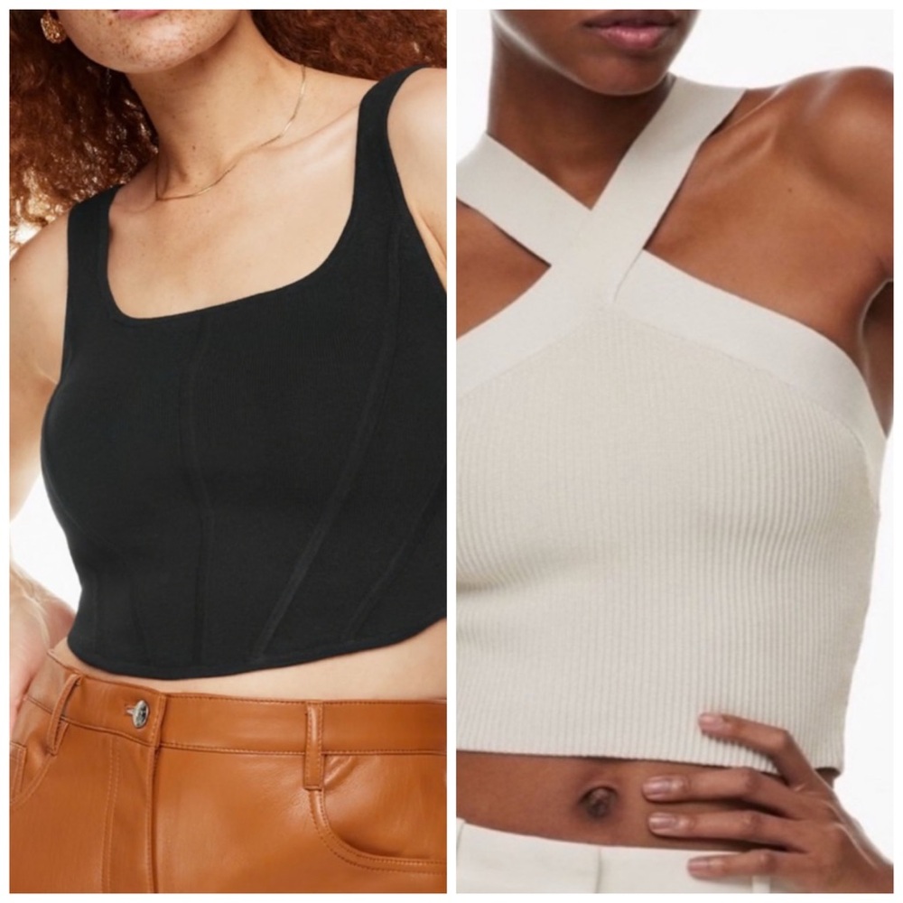 Aritzia Size Small Top Bundle Sculpt Knit & Natalie Top